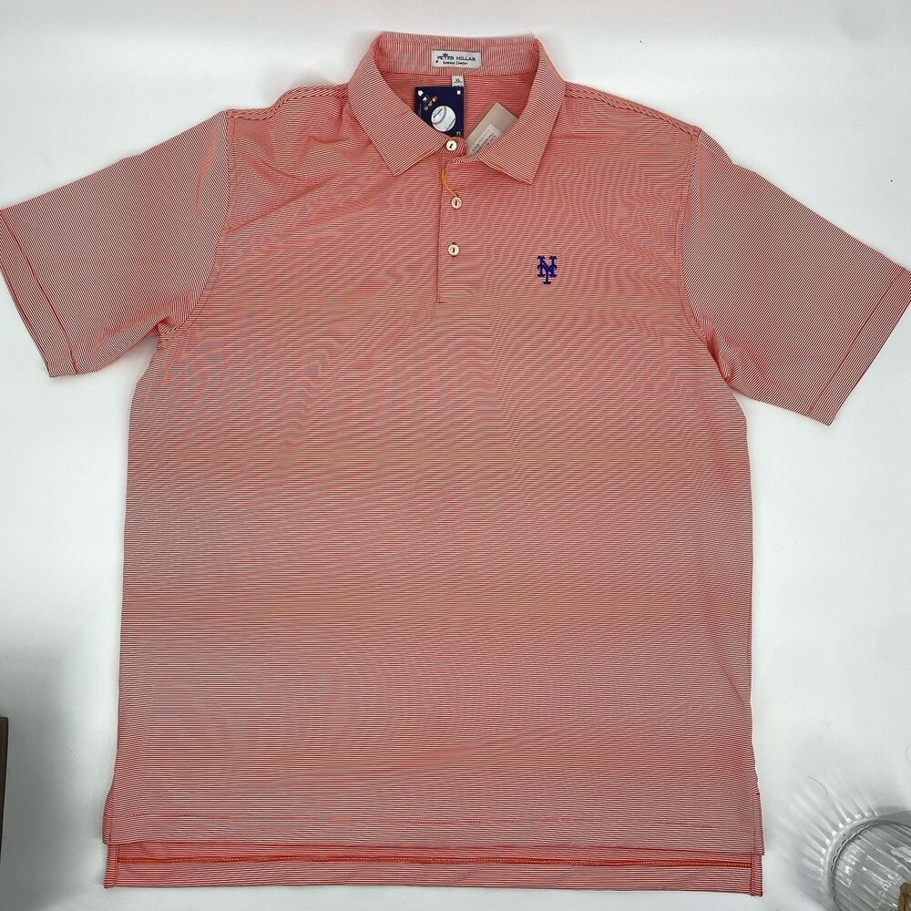 Peter Millar Polo Summer Comfort Jubilee Performance Mens XL Orange Stripe